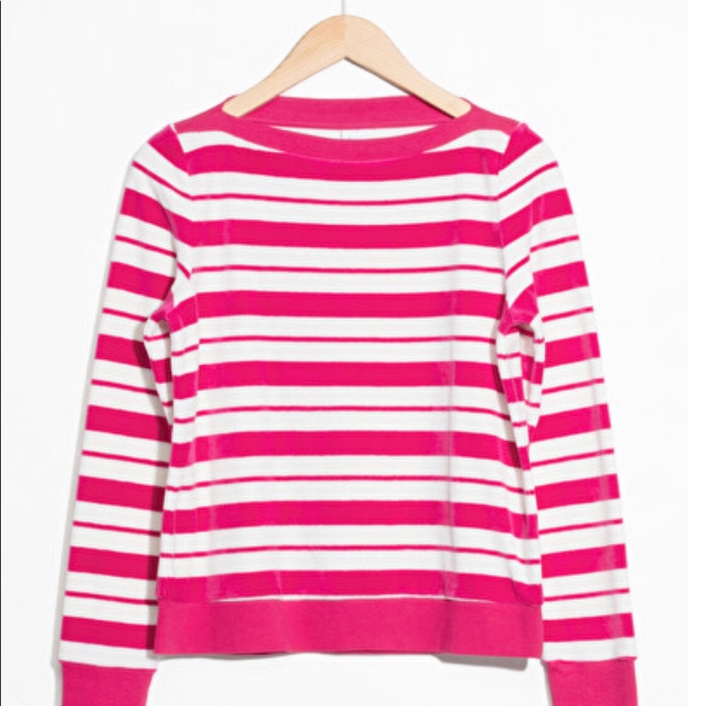 & Other Stories Bateau Neck Stripe Top Size 4